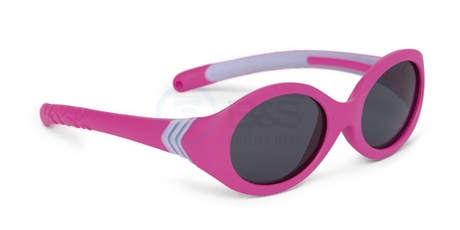 dětské sluneční brýle polarizační, 40/32 mm, neonově růžovo-šedé (BS880805)