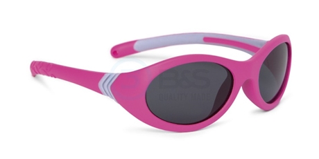 dětské sluneční brýle polarizační, 46/32 mm, neonově růžovo-šedé (BS881006)
